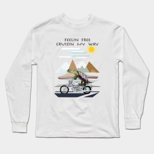 Turtle, Painted Turtles, Motorcycle Ride, Chicago, Illinois, Feelin Free, Bikers Long Sleeve T-Shirt